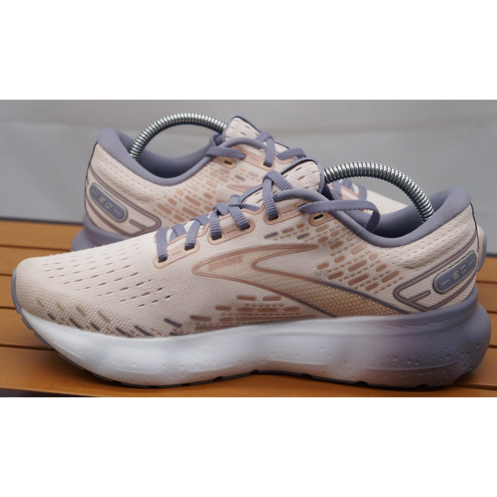 Brooks Women Glycerin 20 Running Shoes Beige Lilac Comfort Cushioned Gym Sz 9 - Picture 7 of 10
